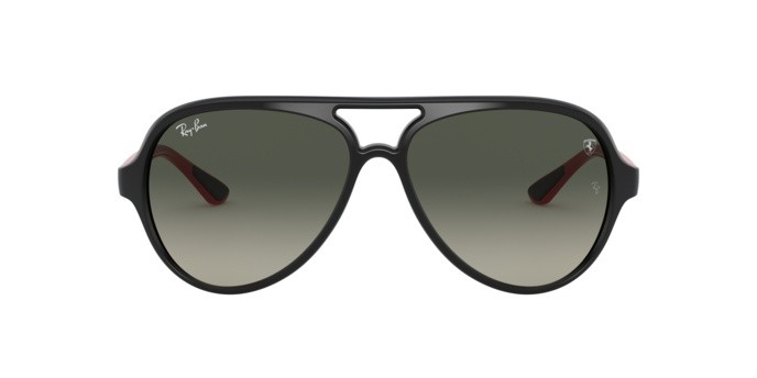 Sonnenbrillen Ray-Ban Scuderia Ferrari Collection RB 4125M (F64471) farbe black form aviator gläser grey gradient dark grey