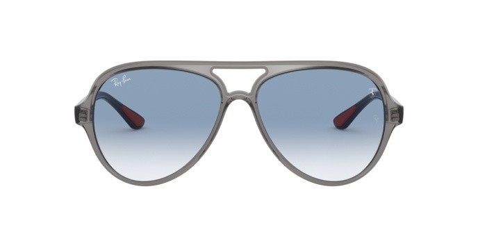 Sonnenbrillen Ray-Ban Scuderia Ferrari Collection RB 4125M (F6453F) farbe transparent grey form aviator gläser clear gradient blu