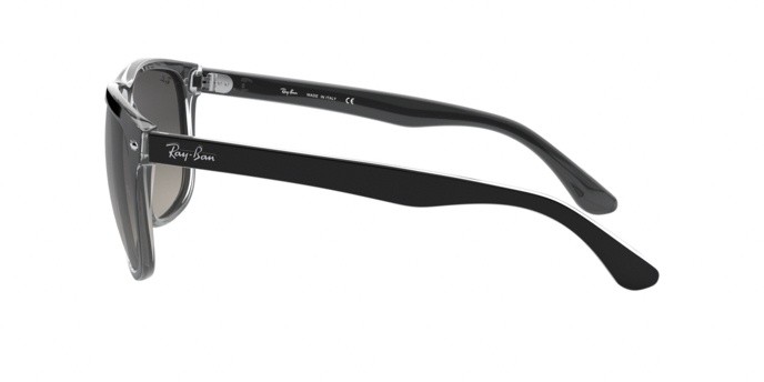 Sonnenbrillen Ray-Ban Boyfriend RB 4147 (603971) farbe top black on transparent form quadratisch gläser grey gradient dark grey