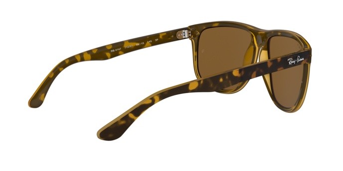 Sonnenbrillen Ray-Ban Boyfriend RB 4147 (710/57) farbe light havana form quadratisch gläser crystal brown polarized