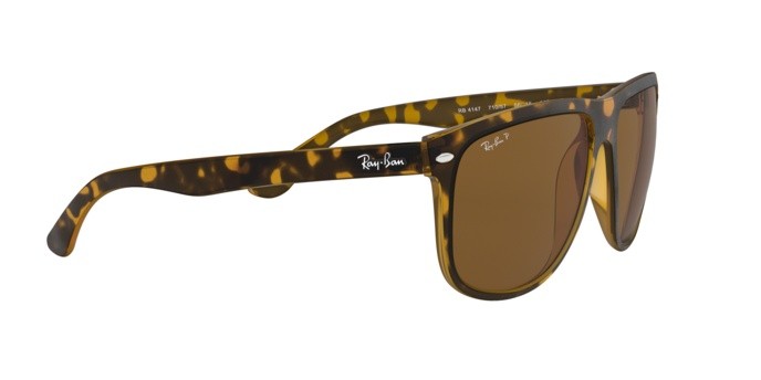 Sonnenbrillen Ray-Ban Boyfriend RB 4147 (710/57) farbe light havana form quadratisch gläser crystal brown polarized