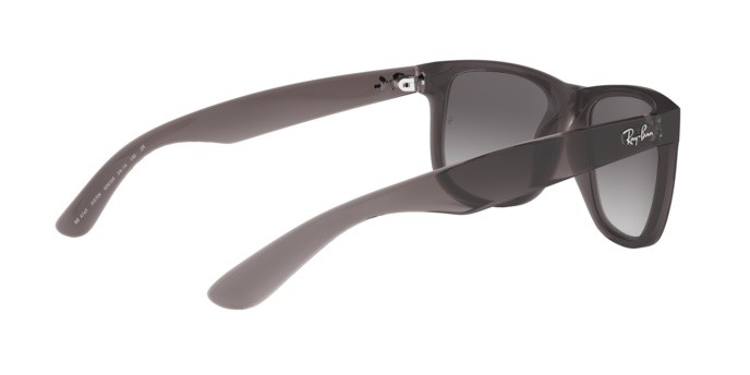 Sonnenbrillen Ray-Ban Justin RB 4165 (606/U0) farbe trasparent grey form rechteckig gläser grey gradient mirror red