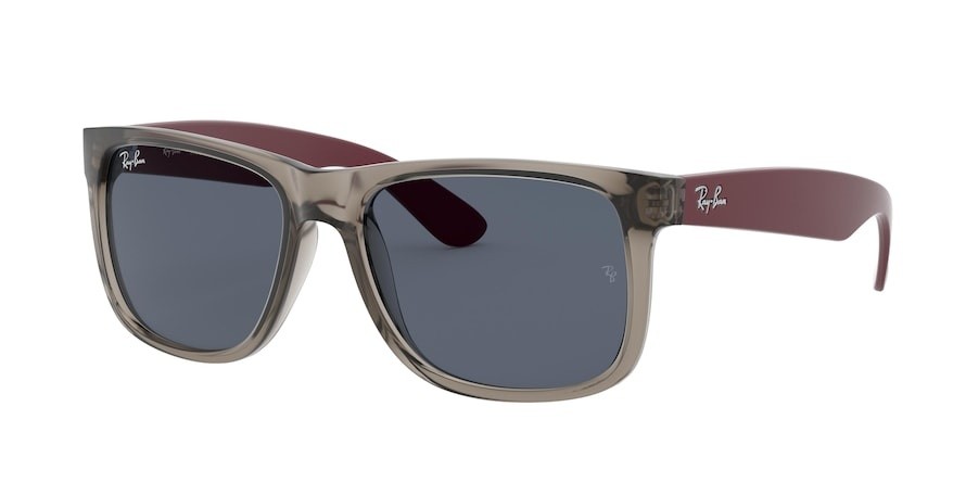 Sonnenbrillen Ray-Ban Justin Color Mix RB 4165 (650987) farbe rubber transparent grey form quadratisch gläser dark grey