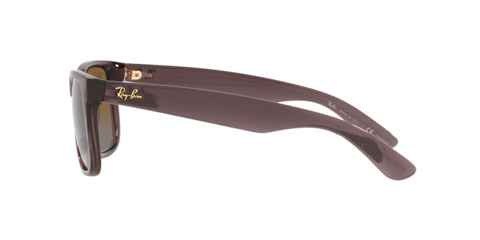 Occhiali da sole Ray-Ban Justin RB 4165 (6597T5) colore transparent dark brown forma quadrato lenti gradient brown polar