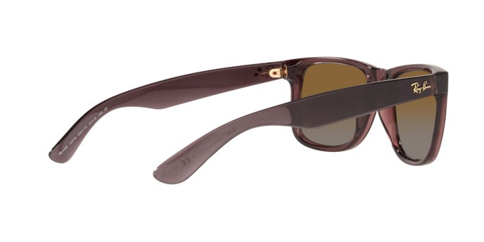 Occhiali da sole Ray-Ban Justin RB 4165 (6597T5) colore transparent dark brown forma quadrato lenti gradient brown polar