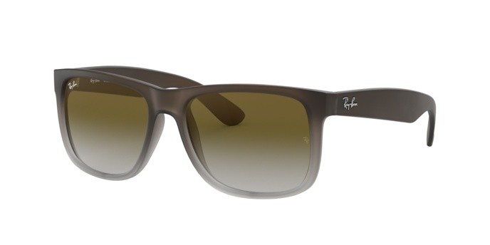 Sonnenbrillen Ray-Ban Justin RB 4165 (854/7Z) farbe rubber brown on grey form rechteckig gläser green gradient