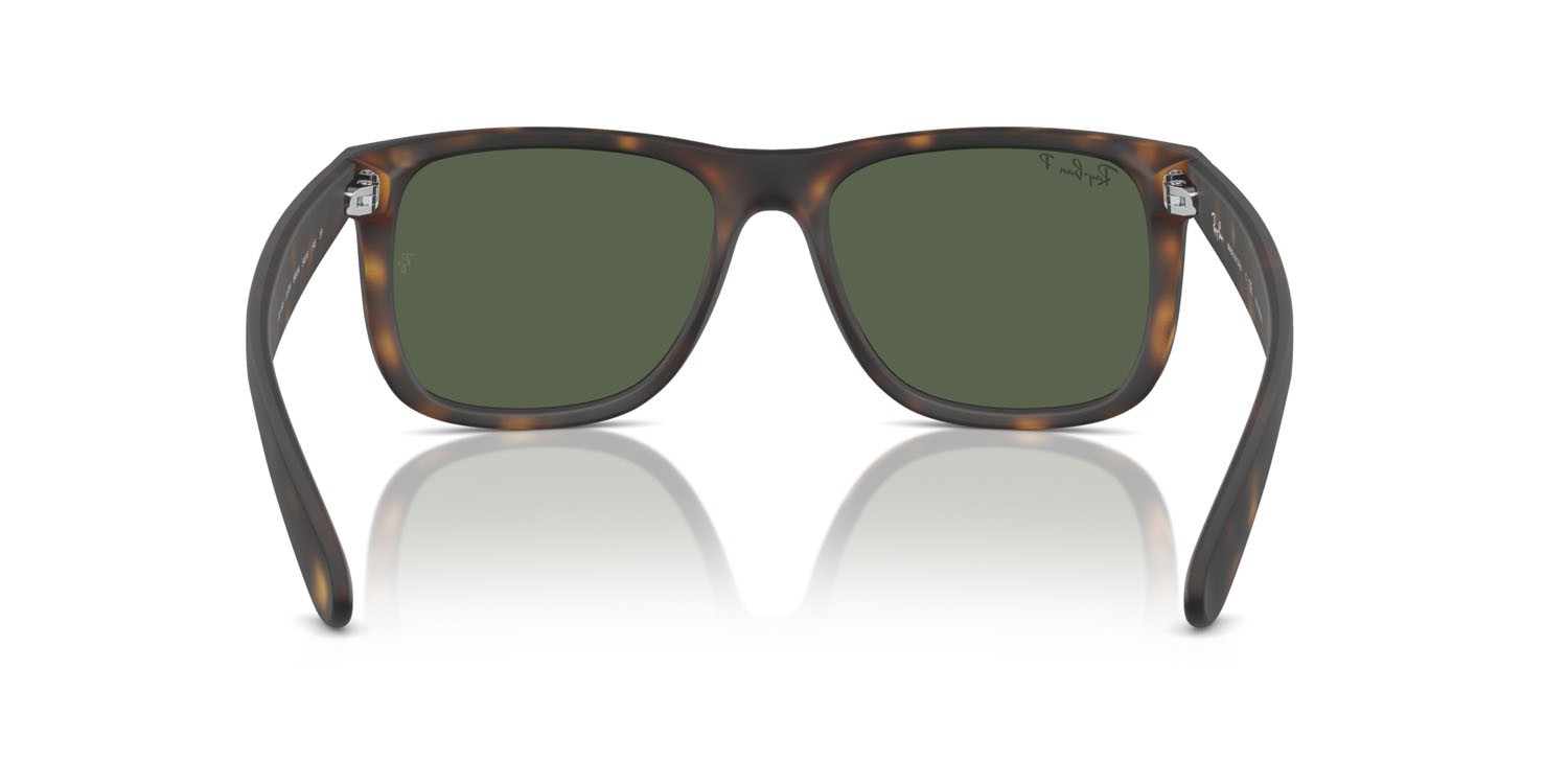 Sonnenbrillen Ray-Ban Justin RB 4165 (865/9A) farbe havana form quadratisch gläser verde scuro