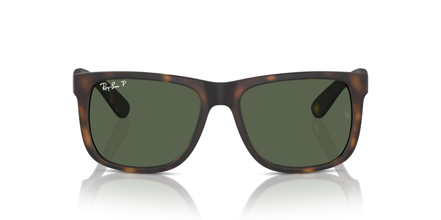 Sonnenbrillen Ray-Ban Justin RB 4165 (865/9A) farbe havana form quadratisch gläser verde scuro