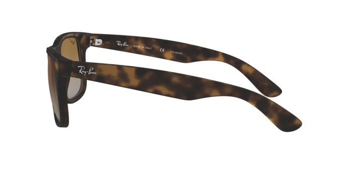 Sunglasses Ray-Ban Justin RB 4165 (865/T5) color havana rubber shape rectangle lenses polar brown gradient