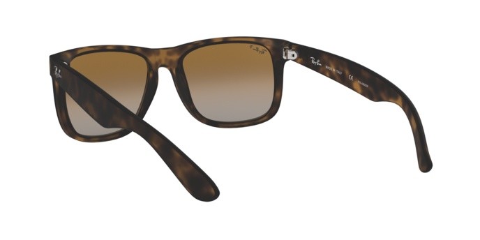 Sunglasses Ray-Ban Justin RB 4165 (865/T5) color havana rubber shape rectangle lenses polar brown gradient