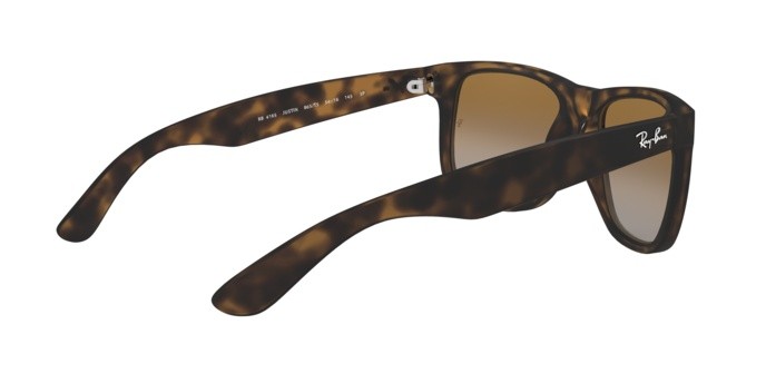 Sunglasses Ray-Ban Justin RB 4165 (865/T5) color havana rubber shape rectangle lenses polar brown gradient
