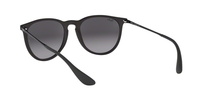 Sunglasses Ray-Ban Erika RB 4171 (622/8G) color rubber black shape aviator lenses light grey gradient dark grey