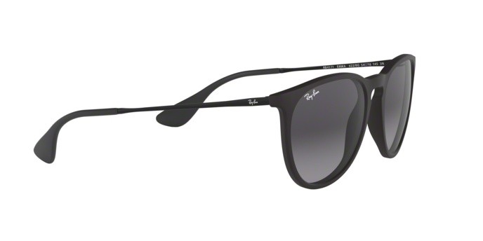 Sunglasses Ray-Ban Erika RB 4171 (622/8G) color rubber black shape aviator lenses light grey gradient dark grey