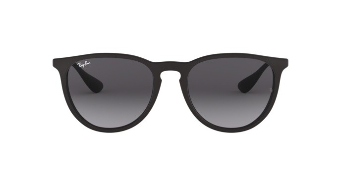 Sunglasses Ray-Ban Erika RB 4171 (622/8G) color rubber black shape aviator lenses light grey gradient dark grey