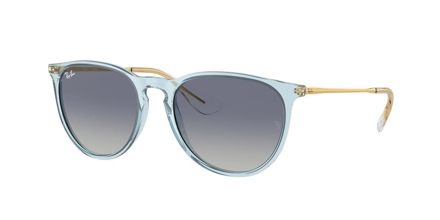 Sonnenbrillen Ray-Ban Erika RB 4171 (67434L) farbe azzurro trasparente form pantos gläser grigio/blu