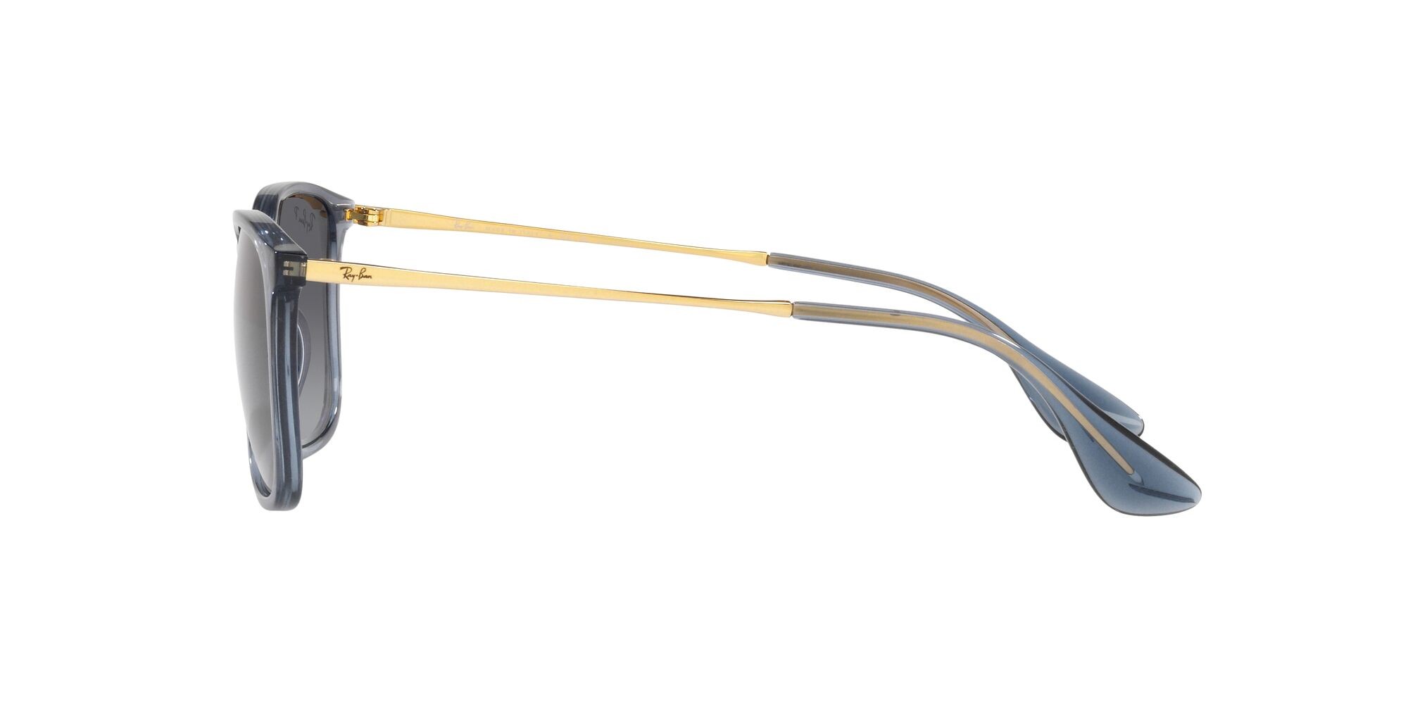 Sonnenbrillen Ray-Ban Chris RB 4187 (6592T3) farbe blu trasparente form quadratisch gläser sfumato grigio