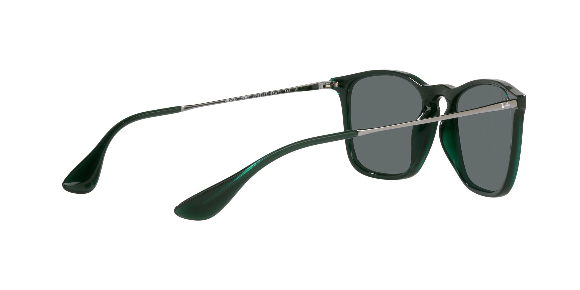 Sonnenbrillen Ray-Ban Chris RB 4187 (666381) farbe verde trasparente form quadratisch gläser grigio scuro