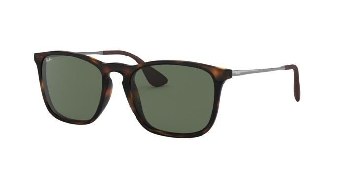 Sonnenbrillen Ray-Ban Chris RB 4187 (710/71) farbe light havana form quadratisch gläser green