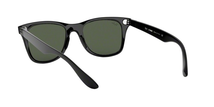 Sunglasses Ray-Ban Wayfarer Liteforce RB 4195 (601/71) color black shape square lenses green