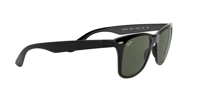 Sunglasses Ray-Ban Wayfarer Liteforce RB 4195 (601/71) color black shape square lenses green