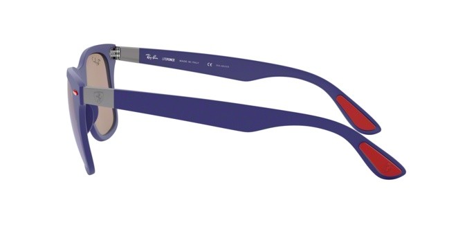 Sonnenbrillen Ray-Ban Scuderia Ferrari Collection RB 4195M (F604H0) farbe matte blue form quadratisch gläser grey mir blue polar