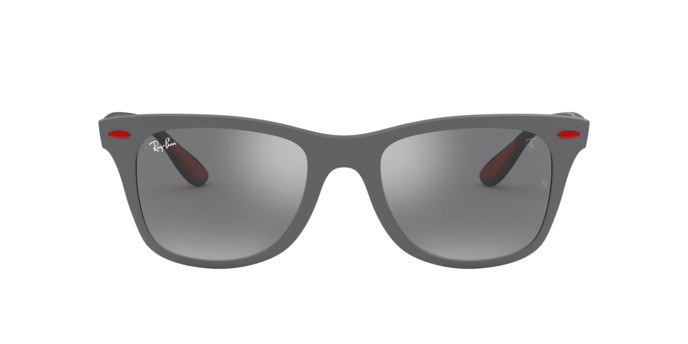 Sonnenbrillen Ray-Ban Scuderia Ferrari Collection RB 4195M (F6056G) farbe matte grey form quadratisch gläser grey mirror silver