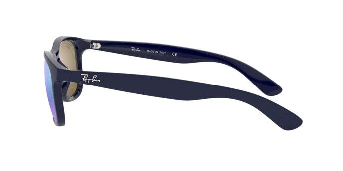 Occhiali da sole Ray-Ban Andy RB 4202 (615355) colore shiny blue on matte top forma rettangolare lenti green mirror blue