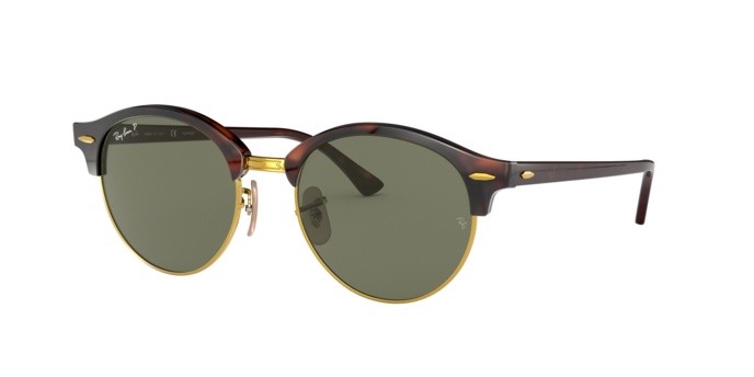 Sonnenbrillen Ray-Ban Clubround Classic RB 4246 (990/58) farbe red havana form pantos gläser polar green