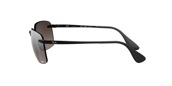 Sonnenbrillen Ray-Ban Chromance RB 4255 (601/5J) farbe shiny black form quadratisch gläser grey mirror silver polar