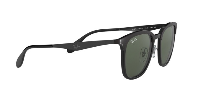 Sonnenbrillen Ray-Ban RB 4278 (628271) farbe black/matte black form quadratisch gläser green