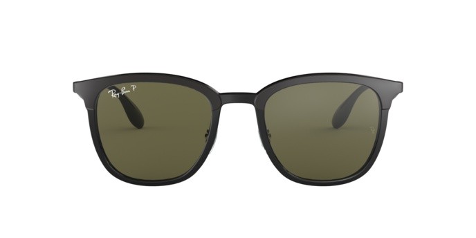 Sonnenbrillen Ray-Ban RB 4278 (62829A) farbe black/matte black form quadratisch gläser polar green