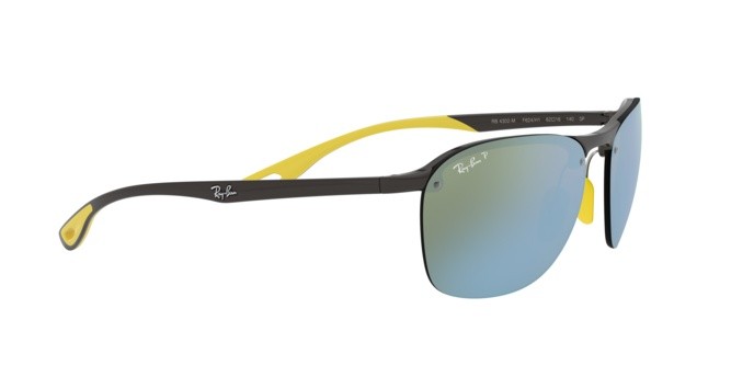 Sonnenbrillen Ray-Ban Scuderia Ferrari Collection RB 4302M (F624H1) farbe grey form unregelmäßig gläser green mir silver polar