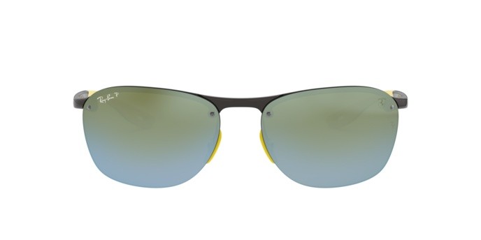 Sonnenbrillen Ray-Ban Scuderia Ferrari Collection RB 4302M (F624H1) farbe grey form unregelmäßig gläser green mir silver polar