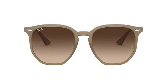 Sonnenbrillen Ray-Ban RB 4306 (616613) farbe opal beige form unregelmäßig gläser brown gradient dark brown