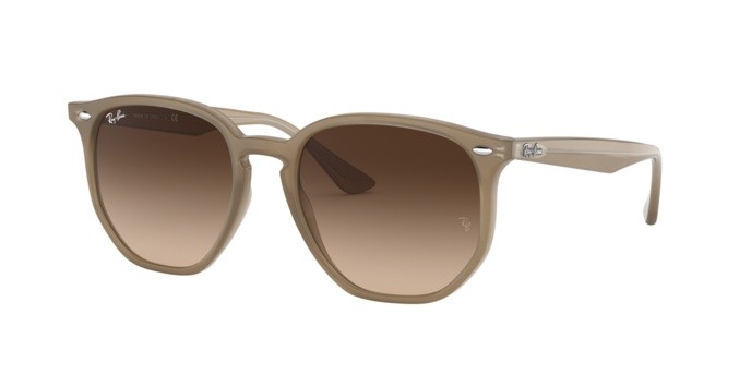 Sonnenbrillen Ray-Ban RB 4306 (616613) farbe opal beige form unregelmäßig gläser brown gradient dark brown