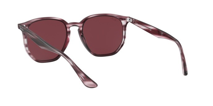 Sunglasses Ray-Ban RB 4306 (643175) color striped bordeaux havana shape irregular lenses dark violet