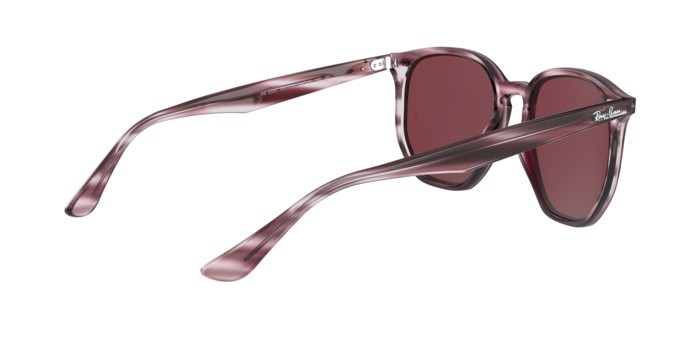 Sunglasses Ray-Ban RB 4306 (643175) color striped bordeaux havana shape irregular lenses dark violet