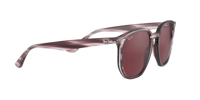 Sunglasses Ray-Ban RB 4306 (643175) color striped bordeaux havana shape irregular lenses dark violet