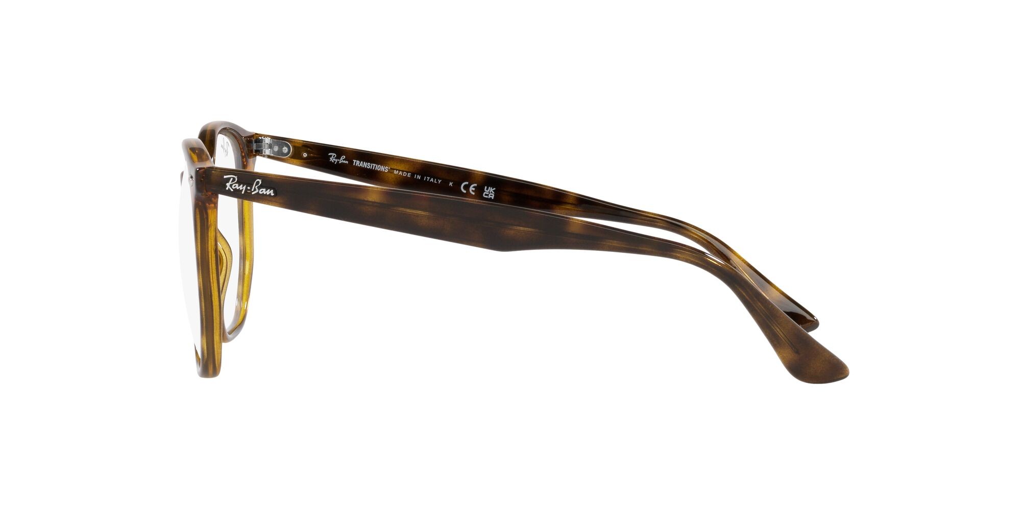 Sunglasses Ray-Ban RB 4306 (710/M1) color havana chiaro shape irregular lenses transitions® g-15 trasparente/verde
