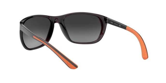 Sonnenbrillen Ray-Ban RB 4307 (643988) farbe trasparent grey form quadratisch gläser grey mirror silver gradient