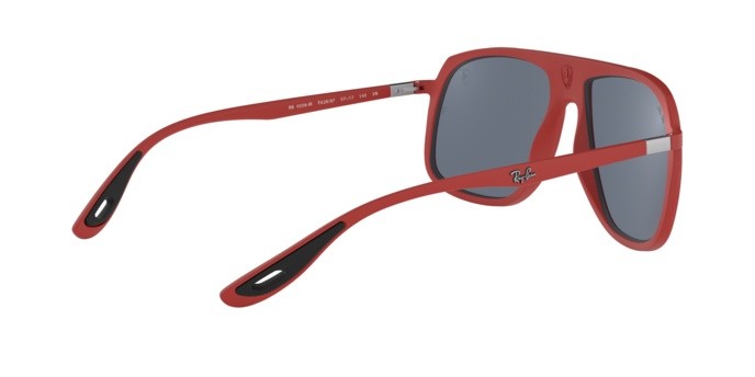 Sonnenbrillen Ray-Ban Scuderia Ferrari Collection RB 4308M (F62887) farbe matte red form quadratisch gläser grey