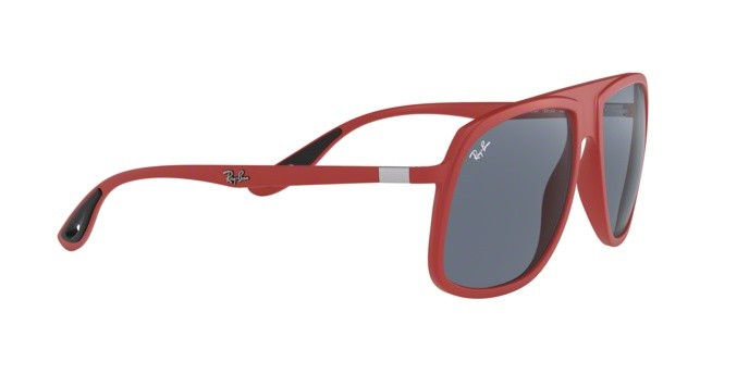 Sonnenbrillen Ray-Ban Scuderia Ferrari Collection RB 4308M (F62887) farbe matte red form quadratisch gläser grey