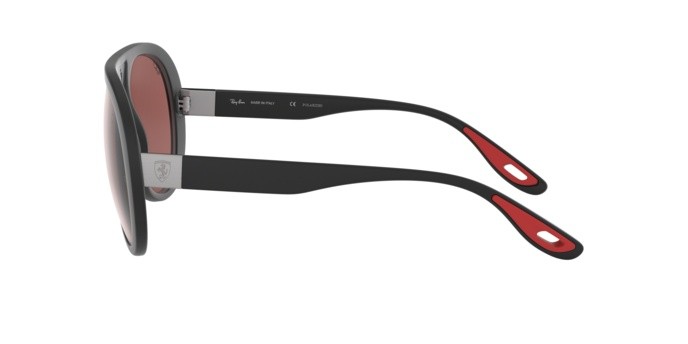Sonnenbrillen Ray-Ban Scuderia Ferrari Collection RB 4310M (F602H2) farbe matte black form aviator gläser purple mirror silver polar