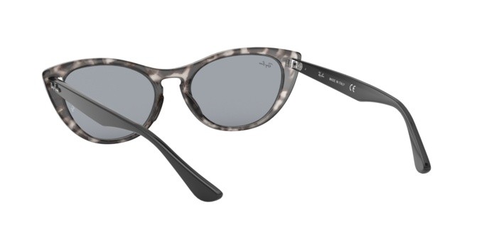 Sonnenbrillen Ray-Ban Nina RB 4314N (1250Y5) farbe havana grey form cat-eye gläser blue mir gold
