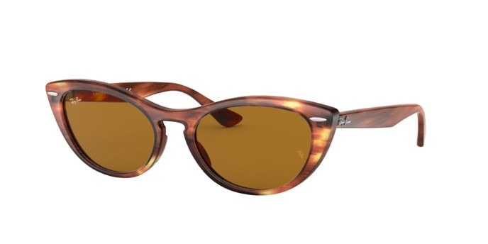 Sunglasses Ray-Ban Nina RB 4314N (954/33) color stripped brown shape cat eye lenses brown
