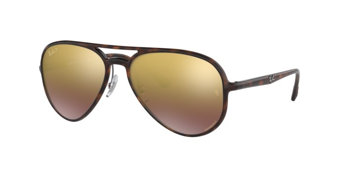 Sonnenbrillen Ray-Ban RB 4320CH (710/6B) farbe havana form aviator gläser purple mir gold gradient polar