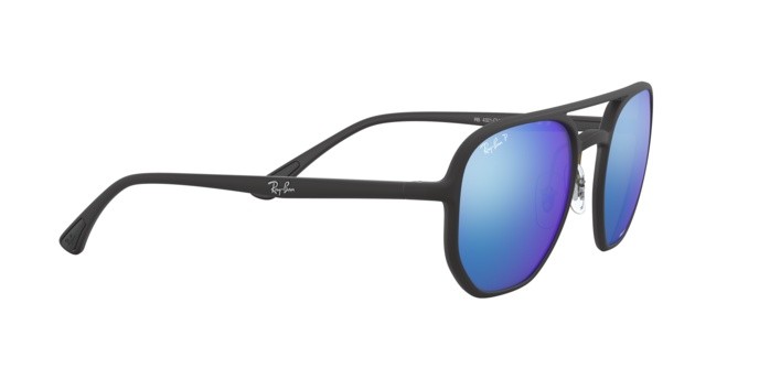 Sonnenbrillen Ray-Ban Chromance RB 4321CH (601SA1) farbe matte black form quadratisch gläser green mir blue polar
