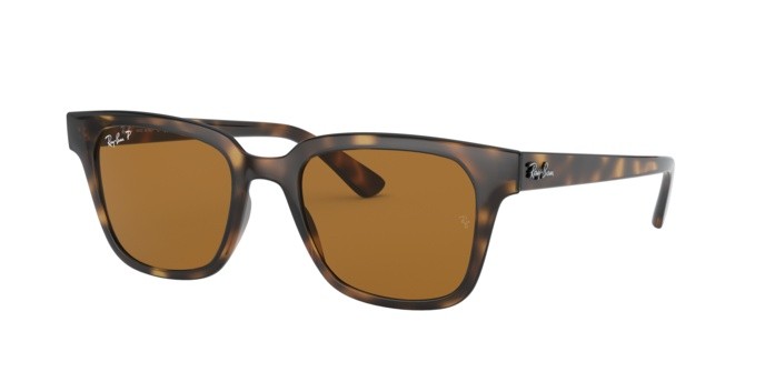 Occhiali da sole Ray-Ban RB 4323 (710/83) colore havana forma quadrato lenti polar brown