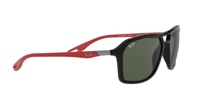 Sonnenbrillen Ray-Ban Scuderia Ferrari Collection RB 4329M (F60171) farbe black form quadratisch gläser dark green