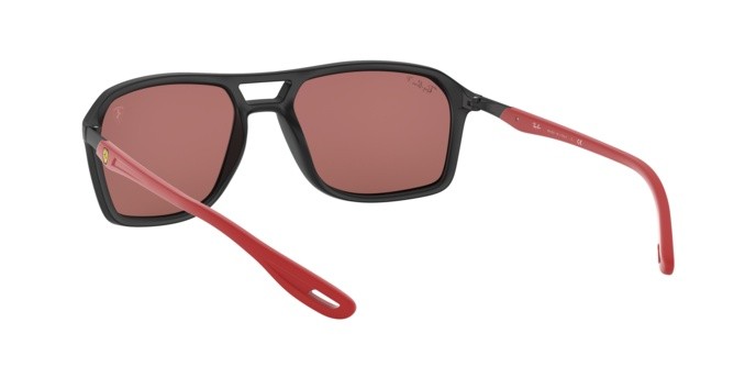 Sonnenbrillen Ray-Ban Scuderia Ferrari Collection RB 4329M (F602H2) farbe matte black form quadratisch gläser purple mir silver polar